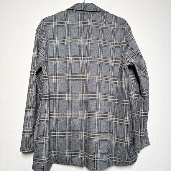 Anthropologie Avec Les Filles Longline Plaid Black Blazer Size PL - Picture 8 of 13